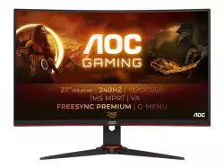 Монитор  AOC 27 Curved 1500 VA WLED 1920x1080 240Hz sRGB Coverage 120 0.5 ms 300 cd/m 178/178 º Antiglare + 3H hard glass R