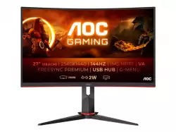 Монитор AOC CQ27G2U/BK 27 Curved 1500R VA, 16:9, WLED, 2560x1440 144Hz , 4ms, 1ms, 250 cd/m2, 3000:1 (80M:1 dynamic), 178/178, sRGB 120 ,
