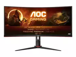 Монитор AOC CU34G2X/BK 34 Curved 1500R 21:9 VA, WLED, 3440x1440 144Hz, 4ms, 1ms, 300cd/m2, 3000:1 (80M:1 dynamic), 178/178, sRGB119 , Fli