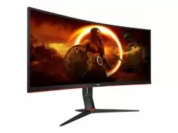 Монитор AOC CU34G2X/BK 34 Curved 1500R 21:9 VA, WLED, 3440x1440 144Hz, 4ms, 1ms, 300cd/m2, 3000:1 (80M:1 dynamic), 178/178, sRGB119 , Fli