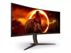Монитор AOC CU34G2XP/BK, 34" Curved 1500R VA, WLED, 3440x1440@@180Hz, 1ms GtG, 1ms MPRT, 430 cd/m2, 4000:1, 80M:1 DCR, Tilt, Height Adjust, Swivel, 2xHDMI, 2xDP, USB hub