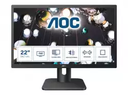 Монитор AOC LED 22E1D (21.5“, 16:9, 1920x1080, 20M:1, 1000:1, 250 cd/m2, 2ms, VGA, DVI, HDMI, Audio out, Speakers, Tilt, Vesa) Black, 3y