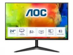 Монитор AOC LED 24B1H MVA (23.6“, 16:9, 1920x1080, MVA, 250 cd/m², 3000:1, 20M:1, 5 ms, 178/178°, VGA, HDMI, 3H, Audio-Out, Tilt: -3.5/+21.5°, Borderless) Black, 3y
