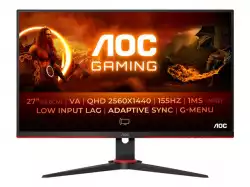 Монитор AOC Q27G2E/BK 27inch 2560x1440 VA Flat Fixed base tilt DP 2xHDMI Brightness 250cd/m2