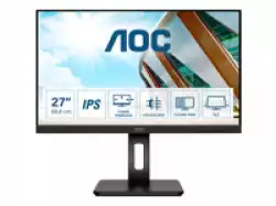 Монитор AOC Q27P2Q, 27" IPS WLED, 2560x1440@@75Hz, 4ms GtG, 300cd m2, 1000:1, DCR 50M:1, FlickerFree, Low Blue Light, 2Wx2, Tilt, Height Adjust, Pivot, Swivel, D-SUB, HDMI, DP, USB hub                          