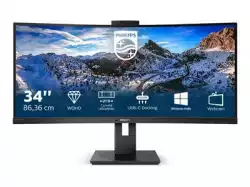 Монитор PHILIPS 346P1CRH/00 34inch USB-C DOCKING DISPLAY 3440x1440 CURVED VA 5ms GtG HAS USB-C/DP In+Out/HDMI RJ45 USB HUB Speakers VESA