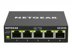 NETGEAR 5-Port Gigabit Ethernet Smart Managed Plus Switch for SMB Metal Case Desktop Fanless                          