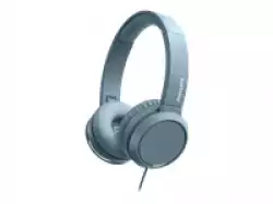 PHILIPS Headphones with mic blue 32mm speaker drivers for powerful and dynamic sound
