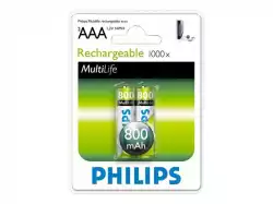 Philips Rechargeable battery LR03 AAA, 800 mAh, 2-blister (HR03), f