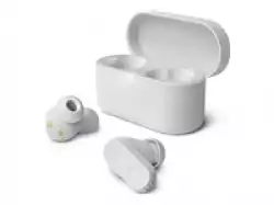 PHILIPS True Wireless Earbuds IPX4 Make calls using a single earbud Up to 24 hours play time white
