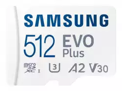 Samsung 512GB micro SD Card EVO Plus with Adapter, Class10, Transfer Speed up to 130MB/s