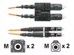 SC to LC multimode duplex patch cord, 1.6mm jacketed cable - 50/125&mu;m, 2m                          