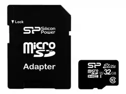 Silicon Power Elite /class 10 32GB mSD Card UHS-1 (U1) R/W: up to 85/10 MB/s, ECC function, Shock/water/x-ray-proof, w/ adapter