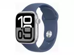 Смартчасовник APPLE Watch S10 Cellular 42mm Silver Alu Case with Denim Sport Band SM