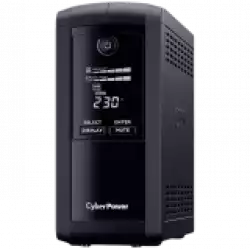 CyberPower UPS с AVR ,Line-Interactive, LCD display,700VA/390W, 4x Schuko, Runtime at 90W ( min ):33, Surge and Spike protection; VP700ELCD