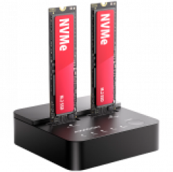 ADSA-M2C22L USB-C 20Gbps docking station for 2 x M.2 NVMe SSD with disk cloning function without PC