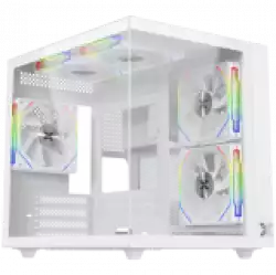 Aqua M Lite Arctic (WH, MATX, U3x1 & U2x1, 2PCS TG, 4PCS G22A Arctic Reverse & 1PC G22A Arctic,ARGB Remote Control Box)                          