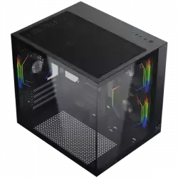 Aqua M Lite (BK, MATX, U3x1 & U2x1, Front & Left TG, 4PCS G22A Reverse & 1PC G22A,ARGB Remote Control Box)
