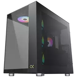 Xigmatek AQUA Ultra Air EN41907, Black, E-ATX/ATX/M-ATX/MINI ITX, USB 3.0 X 2, USB 2.0 X 2, USB-C X 1, HD AUDIO, Mesh Top, Front & Left TG, ARGB Strip, 7PCS Z20A&Galaxy II Fan Control Kit