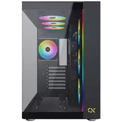 Xigmatek AQUA Ultra Air EN41907, Black, E-ATX/ATX/M-ATX/MINI ITX, USB 3.0 X 2, USB 2.0 X 2, USB-C X 1, HD AUDIO, Mesh Top, Front & Left TG, ARGB Strip, 7PCS Z20A&Galaxy II Fan Control Kit