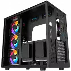 Aquarius Pro EN49417 Black, ATX/M-ATX/Mini ITX, USB3.0x2+USB2.0x2+Type C, Front & Left TG, 7PCS X24A & Galaxy II Fan Control Kit