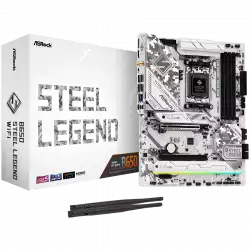 ASROCK MB Desktop B650 Steel Legend, AM5, 4x DDR5, 1x PCIe 5.0 x16, 1x PCIe 3.0 x16, 1x PCIe 4.0 x1  1x Blazing M.2(PCIe Gen5x4), 2x Hyper M.2(PCIe Gen4x4), 2x SATA3 6.0 Gb/s, 1x HDMI, 1x DP, 2.5G LAN, 802.11ax Wi-Fi 6E + BT