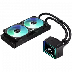 Asrock Challenger 240 Digital, AiO liquid cooler, ARGB, Digital display, 240 mm radiator, AM5, AM4, LGA1851, LGA1700, 90-ACLA36-BAAGA6, Black, 6Y