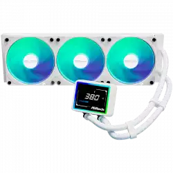 Asrock Challenger White 360 Digital, AiO liquid cooler, ARGB, Digital display, 360 mm radiator, AM5, AM4, LGA1851, LGA1700, 90-ACLA36-WAAGA6, White, 6Y