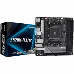 ASROCK Main Board Desktop A520M-ITX (AM4, 2xDDR4, 1x PCIe 3.0 x16, 1x M.2, 4x SATA3, 3x USB 2.0, 6x USB 3.2, GLAN, HDMI, DP, mATX)retail