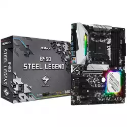 ASROCK Main Board Desktop B450 STEEL LEGEND (AM4, 4xDDR4, HDMI/DP ,2xPCIe x16,4xPCIe x1, 2xM.2, 6 SATA3, USB 3.1,Type-C 1xCOM Port Header, 1 x PS/2) ATX retail
