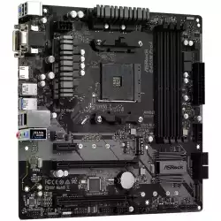 ASROCK Main Board Desktop B450M PRO4 (AM4 B450, 4xDDR4,PCIe 3.0 x16,PCIe 2.0 x1, M.2, 4 SATA3, Type -C, 7 USB,VGA, DVI, HDMI) mATX