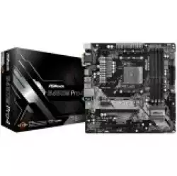 ASROCK Main Board Desktop B450M PRO4 (AM4 B450, 4xDDR4,PCIe 3.0 x16,PCIe 2.0 x1, M.2, 4 SATA3, Type -C, 7 USB,VGA, DVI, HDMI) mATX