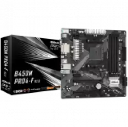 ASROCK Main Board Desktop B450M PRO4-F (SAM4,4xDDR4,1xPCI E 3.0x16,1xPCI E 2.0x16, 1xPCI E 2.0x1, SATA III, Raid, 1xUlraM.2,USB3.0,GLAN, VGA,HDMI,DVI) mATX Retail