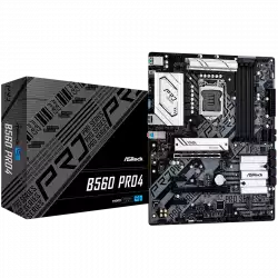 ASROCK Main Board Desktop B560 Pro4 (S1200, 4xDDR4, 4xPCIe x16, 2xPCIe x1, SATA III, 1 xM.2, 1 xUlraM.2, USB3.0, GLAN, HDMI, DP), Retail