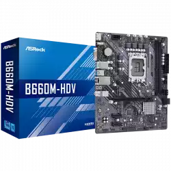 ASROCK Main Board Desktop B660M-HDV (S1700, 2x DDR4, 1x PCIe x16, 2x PCIe x1, 4x SATA3 6.0Gb/s, 1x m.2 PCIe, 5x USB 3.2, 1x USB-C, 5x USB 2.0, 1x Com port header, 1x VGA, 1x HDMI, 1x DP 1.4, GLAN, mATX) Retail