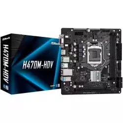 ASROCK Main Board Desktop H470M-HDV (S1200, 2xDDR4, 1 xPCIe x16, 1 xPCIe x1, 4xSATA3, GLAN, VGA, DVI-D, HDMI, 2xUSB 3.1, 4xUSB 3.2, mATX, Retail)