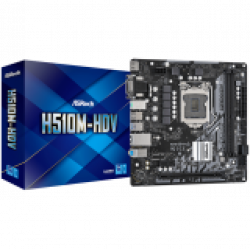 ASROCK Main Board Desktop H510M-HDV (H510, S1200, 2xDDR4, 1xPCIe 4.0x16, 1xPCIe 3.0x1, 4xSATA3 , 4xUSB3.2 Gen1, VGA, DVI-D, HDMI, GLAN, mATX, Retail)