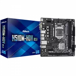 ASROCK Main Board Desktop H510M-HDV (H510, S1200, 2xDDR4, 1xPCIe 4.0x16, 1xPCIe 3.0x1, 4xSATA3, 4xUSB3.2 Gen1, VGA, DVI-D, HDMI, GLAN, mATX) Retail