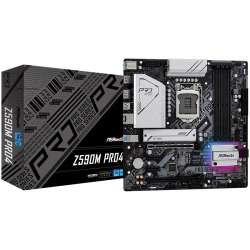 ASROCK Main Board Desktop Z590M Pro4 (S1200, 4xDDR4, 4xPCIe x16, 2xPCIe x1, SATA III, 1 xM.2, 1 xUlraM.2, USB3.0, GLAN, HDMI, DP), Retail