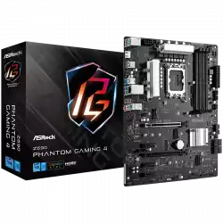 ASROCK Main Board Desktop Z690 Phantom Gaming 4 (S1700, Z690, 4x DDR5, 2x PCIe x16, 3x PCIe x1, 4x SATA3 6.0Gb/s, 3x m.2 PCIe Gen4x4, RAID 0,1,5,10, 10x USB 3.2, 1x USB-C 1x RJ-45 1GB Lan, HDMI, ATX, Retail.