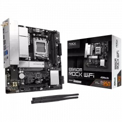 ASROCK MB B850M Rock WiFi 7, AM5, 2x DDR5, 1x PCIe 5.0 x16, 1x PCIe 3.0x16, 1x Blazing M.2, 1x Hyper M.2, 4x SATA3, RAID 0, 1, 10, 7.1 CH HD Audio, 1x HDMI, 6x USB 3.2, 5x USB 2.0, 1x USB-C, 2.5G LAN, 2x Wi-Fi 6E, BT, 1x HDMI, 1x DP, mATX