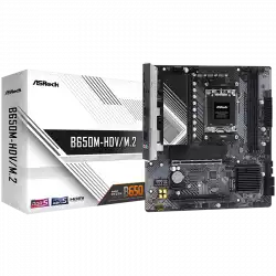 ASROCK MB Desktop B650M-HDV/M2, AM5, 2x DDR5, 2x PCIe 4.0 x16, 1x PCIe 4.0 x1, 1x Blazing M.2(PCIe Gen5x4), 1x Hyper M.2(PCIe Gen4x4), 1x M.2, 4x SATA3 6.0 Gb/s, 1x HDMI, 1x DisplayPort, 2.5G LAN, 7x USB 3.2, 8x USB 2.0, 1x USB-C