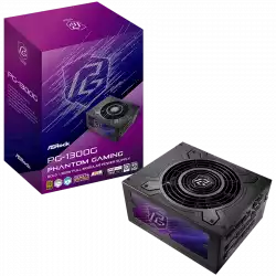 Asrock PG-1300G, 1300W, 80 Plus Gold, Fully Modular PSU, Japanese Capacitors, 2x EPS 12V CPU(4+4pin), 2x PCIe5.1 (12+4pin), 6x PCIe (6+2pin), 3x 4-pin connectors, 9x SATA, OCP, SCP, OVP, UVP, OTP, OPP protections, 135 mm Axial Fan, ATX 3.1
