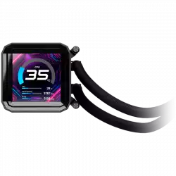 Asrock PHANTOM GAMING 360 LCD, AiO liquid cooler, ARGB, IPS LCD, 360 mm radiator, AM5, AM4, LGA1851, LGA1700, 90-APGA36-BAAGA5, 6Y