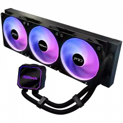 Asrock Pro 360 ARGB, AiO liquid cooler, 360 mm radiator, AM5, AM4, LGA1851, LGA1700, 90-APRA36-BAAGA6, Black, 6Y