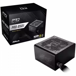 Asrock PRO-850G, 850W, 80 Plus GOLD, Non Modular PSU, 1x EPS 12V CPU(4+4pin), 2x PCIe (6+2pin), 2x 4-pin connectors, 4x SATA, OCP, SCP, OVP, UVP, OTP, OPP protections, 120 mm Fan, ATX 3.1, 3Y warranty