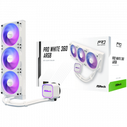 Asrock Pro White 360 ARGB, AiO liquid cooler, 360 mm radiator, AM5, AM4, LGA1851, LGA1700, 90-APRA36-WAAGA6, White, 6Y