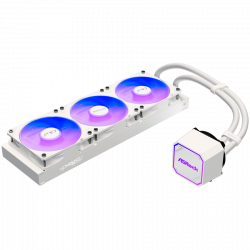 Asrock Pro White 360 ARGB, AiO liquid cooler, 360 mm radiator, AM5, AM4, LGA1851, LGA1700, 90-APRA36-WAAGA6, White, 6Y
