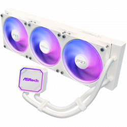 Asrock Pro White 360 ARGB, AiO liquid cooler, 360 mm radiator, AM5, AM4, LGA1851, LGA1700, 90-APRA36-WAAGA6, White, 6Y