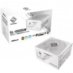 Asrock SL-1000GW, 1000W, 80 Plus GOLD, Fully Modular PSU, Japanese Capacitors, 2x EPS 12V CPU(4+4pin), 1x PCIe5.1 (12+4pin), 3x PCIe (6+2pin), 3x 4-pin connectors, 9x SATA, OCP, SCP, OVP, UVP, OTP, OPP protections, 135 mm Axial Fan, ATX 3.1, White                          
